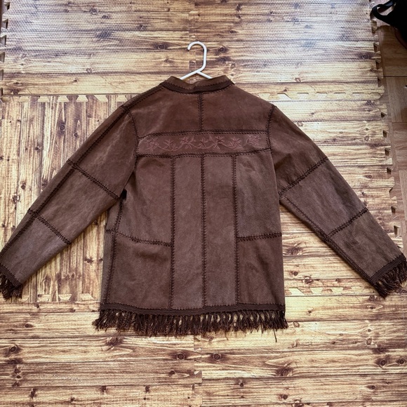 Brown Fringe Button-Front Jacket - Picture 5 of 11